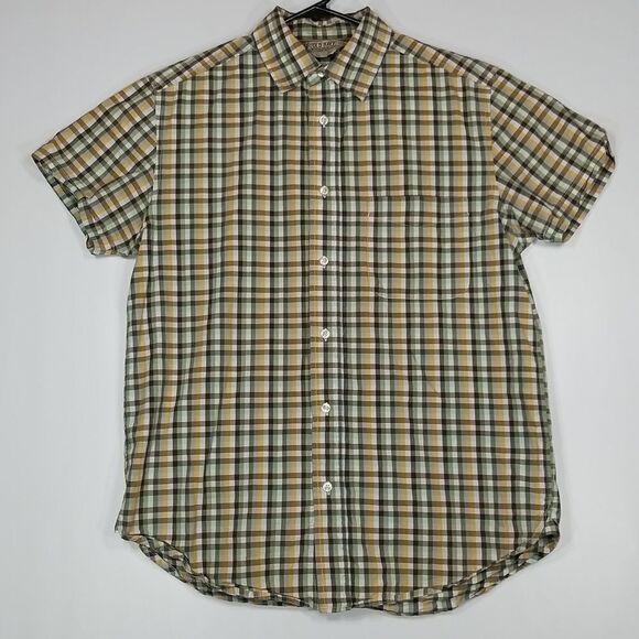 🎁5/$25 Old Navy Shirt Men's Small Button Down Short Sleeve Plaid Office Cotton - Picture 1 of 7